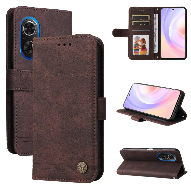 Skin Feel Life Tree Metal Button Leather Phone Case, For Xiaomi Redmi 10C 4G / Redmi 10 India Version, For Xiaomi Poco X4 Pro 5G, For Honor 50 SE / nova 9 SE, For OPPO Find X5