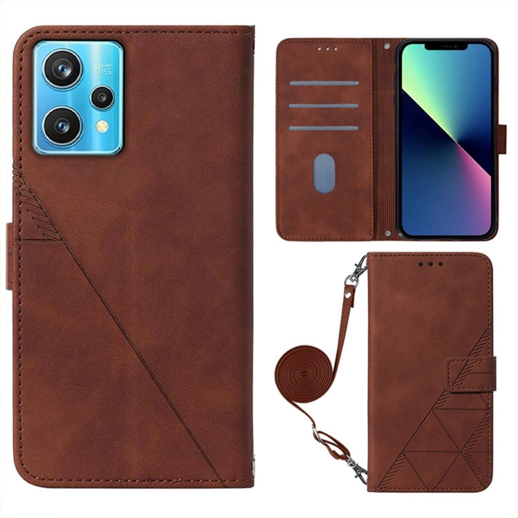Crossbody 3D Embossed Flip Leather Phone Case, For OPPO Realme 9 Pro+ 5G, For OPPO Realme 9 Pro 5G, For OPPO Realme 9i / A36 / A76 / A96 4G, For OPPO Realme C35