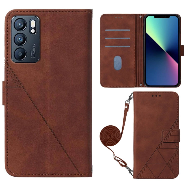 Crossbody 3D Embossed Flip Leather Phone Case, For OPPO Reno6 5G, For OPPO A55 5G / A16 4G, For OPPO Realme 6, For OPPO Realme 7 4G / Narzo 20 Pro
