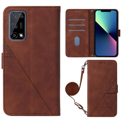 Crossbody 3D Embossed Flip Leather Phone Case, For OPPO Realme 7 5G / V5 5G, For OPPO Realme 7 Pro, For OPPO Realme 7i / C17, For OPPO Realme 8 / 8 Pro