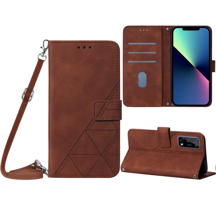 Crossbody 3D Embossed Flip Leather Phone Case, For OPPO Realme 7 5G / V5 5G, For OPPO Realme 7 Pro, For OPPO Realme 7i / C17, For OPPO Realme 8 / 8 Pro