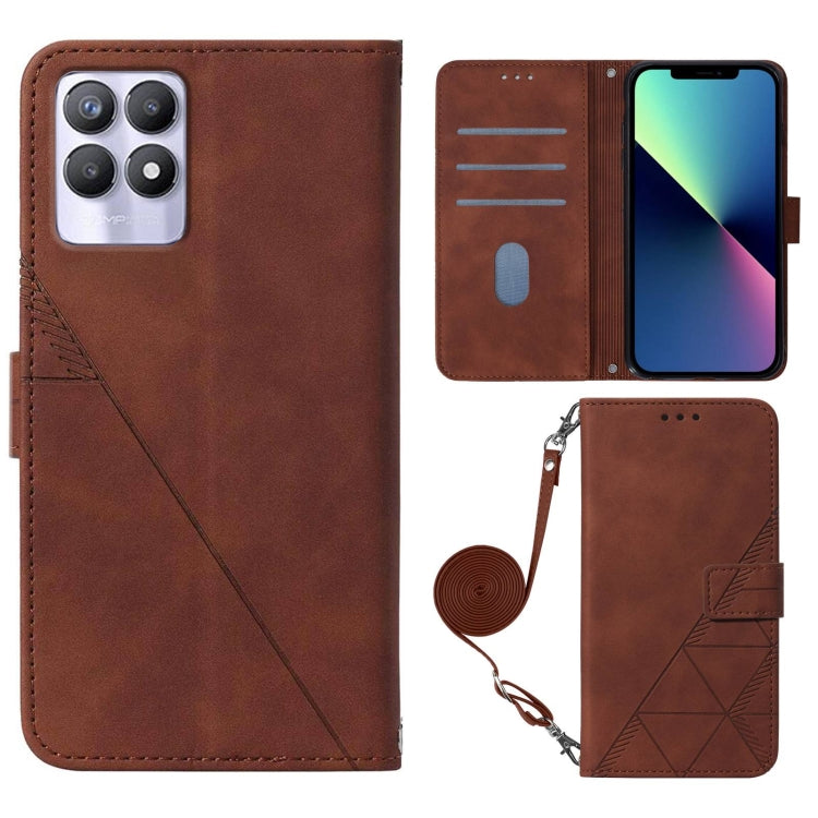 Crossbody 3D Embossed Flip Leather Phone Case, For OPPO Realme 8i, For OPPO Realme C11, For OPPO Realme C12 / C25, For OPPO Realme C15