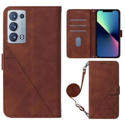 Crossbody 3D Embossed Flip Leather Phone Case, For OPPO Reno6 Pro+, For OPPO Reno6 Pro, For OPPO Realme 6 Pro