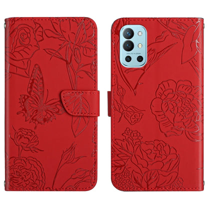 Skin Feel Butterfly Peony Embossed Leather Phone Case, For OnePlus 9R, For OnePlus Nord CE 5G, For OnePlus Nord N20 5G, For OnePlus Nord 2 5G