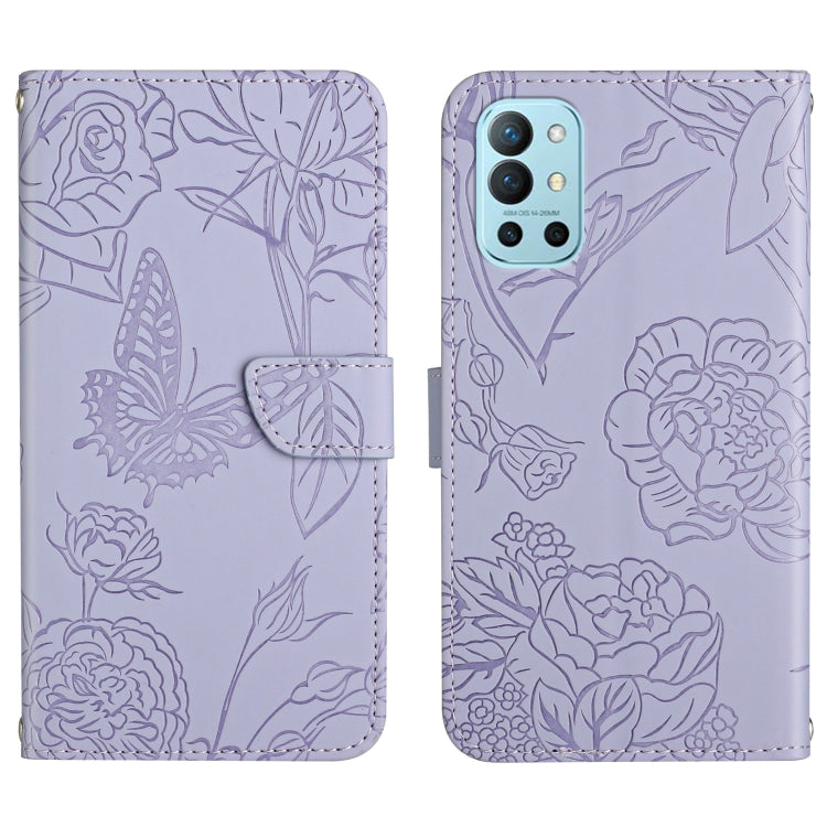 Skin Feel Butterfly Peony Embossed Leather Phone Case, For OnePlus 9R, For OnePlus Nord CE 5G, For OnePlus Nord N20 5G, For OnePlus Nord 2 5G