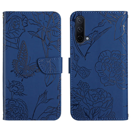 Skin Feel Butterfly Peony Embossed Leather Phone Case, For OnePlus 9R, For OnePlus Nord CE 5G, For OnePlus Nord N20 5G, For OnePlus Nord 2 5G