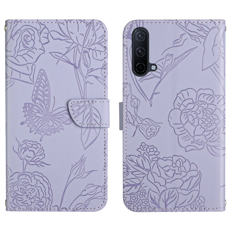 Skin Feel Butterfly Peony Embossed Leather Phone Case, For OnePlus 9R, For OnePlus Nord CE 5G, For OnePlus Nord N20 5G, For OnePlus Nord 2 5G