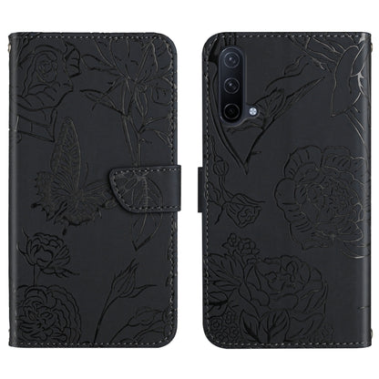 Skin Feel Butterfly Peony Embossed Leather Phone Case, For OnePlus 9R, For OnePlus Nord CE 5G, For OnePlus Nord N20 5G, For OnePlus Nord 2 5G