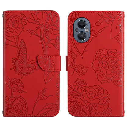 Skin Feel Butterfly Peony Embossed Leather Phone Case, For OnePlus 9R, For OnePlus Nord CE 5G, For OnePlus Nord N20 5G, For OnePlus Nord 2 5G