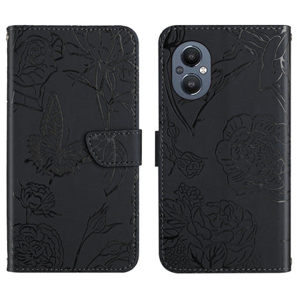 Skin Feel Butterfly Peony Embossed Leather Phone Case, For OnePlus 9R, For OnePlus Nord CE 5G, For OnePlus Nord N20 5G, For OnePlus Nord 2 5G