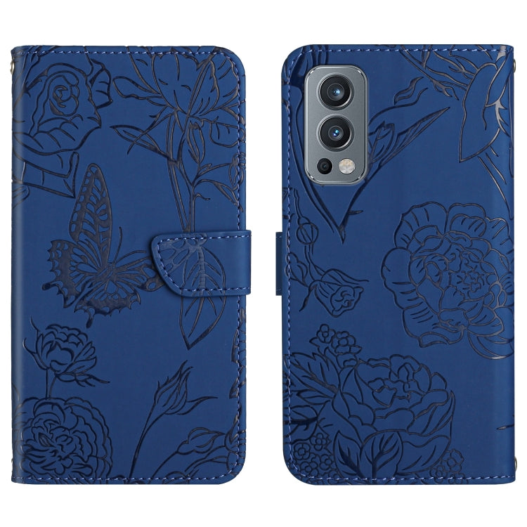 Skin Feel Butterfly Peony Embossed Leather Phone Case, For OnePlus 9R, For OnePlus Nord CE 5G, For OnePlus Nord N20 5G, For OnePlus Nord 2 5G