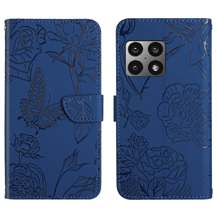 Skin Feel Butterfly Peony Embossed Leather Phone Case, For OnePlus 9, For OnePlus 9 Pro, For OnePlus 10 Pro