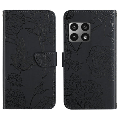 Skin Feel Butterfly Peony Embossed Leather Phone Case, For OnePlus 9, For OnePlus 9 Pro, For OnePlus 10 Pro