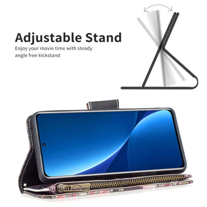 Colored Drawing Pattern Zipper Leather Phone Case, For Xiaomi 12 Pro