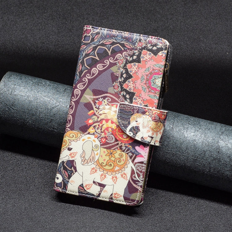 Colored Drawing Pattern Zipper Leather Phone Case, For Xiaomi 12 Pro
