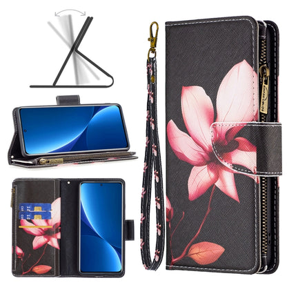 Colored Drawing Pattern Zipper Leather Phone Case, For Xiaomi 12 Pro