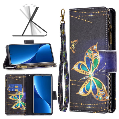Colored Drawing Pattern Zipper Leather Phone Case, For Xiaomi 12 Pro