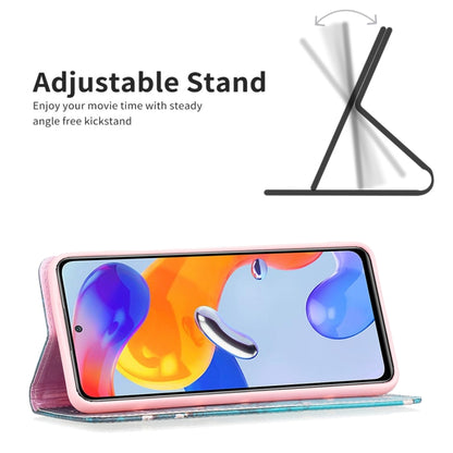 Colored Drawing Invisible Magnetic Leather Phone Case, For Xiaomi Redmi Note 11 Pro International