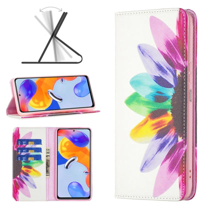 Colored Drawing Invisible Magnetic Leather Phone Case, For Xiaomi Redmi Note 11 Pro International