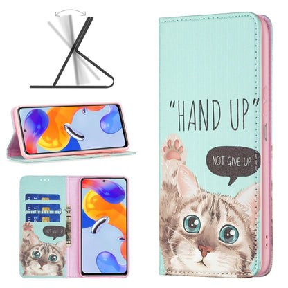 Colored Drawing Invisible Magnetic Leather Phone Case, For Xiaomi Redmi Note 11 Pro International