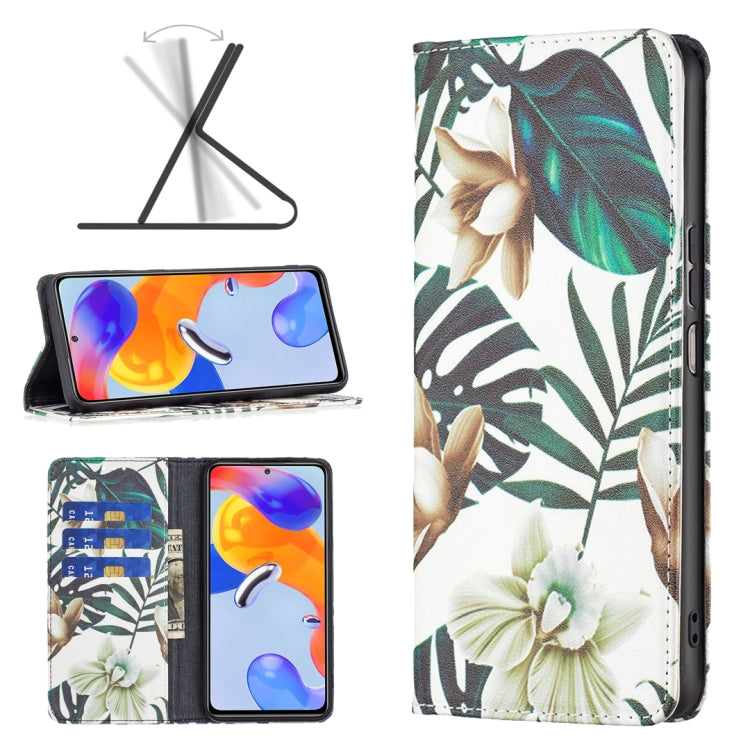 Colored Drawing Invisible Magnetic Leather Phone Case, For Xiaomi Redmi Note 11 Pro International