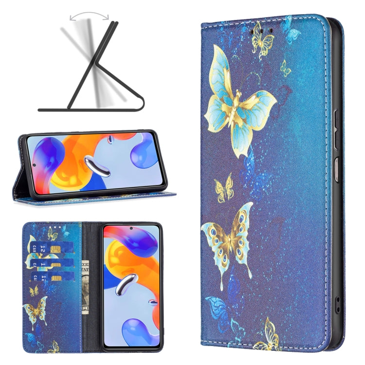 Colored Drawing Invisible Magnetic Leather Phone Case, For Xiaomi Redmi Note 11 Pro International