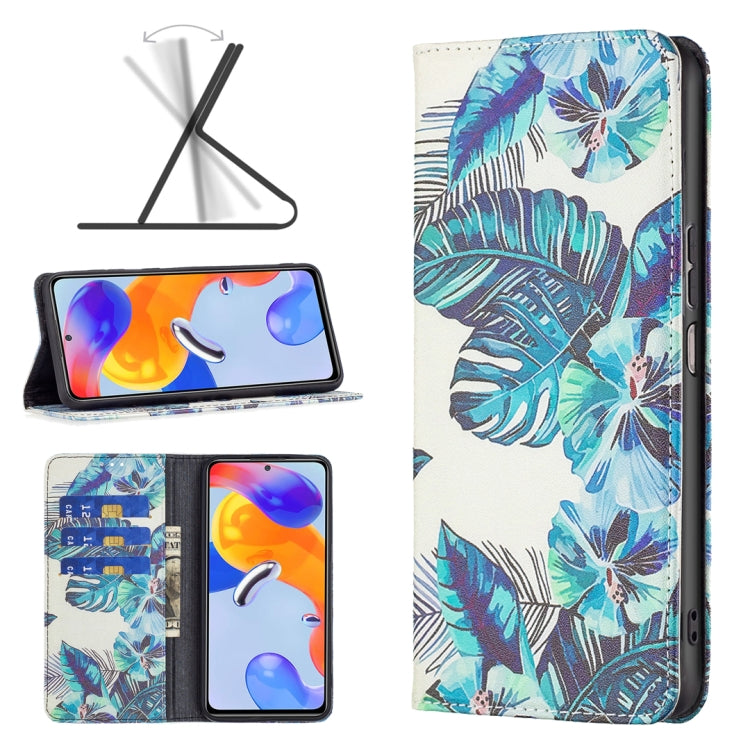Colored Drawing Invisible Magnetic Leather Phone Case, For Xiaomi Redmi Note 11 Pro International