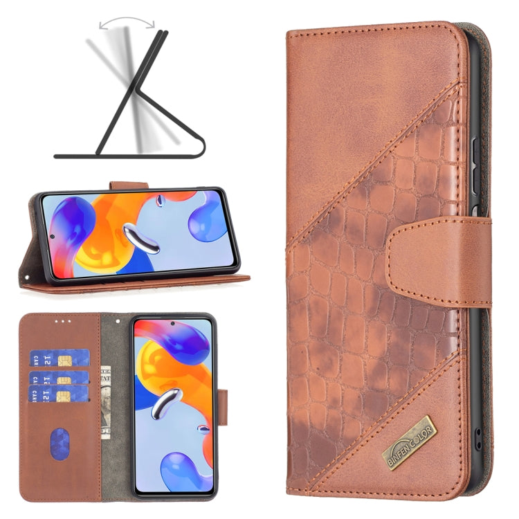 Matching Color Crocodile Texture Leather Case, For Xiaomi Redmi Note 11 Pro International