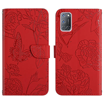 Skin Feel Butterfly Peony Embossed Leather Phone Case, For OPPO A52 / A72 / A92, For OPPO A53 4G, For OPPO A54 4G / A16, For OPPO A54 5G