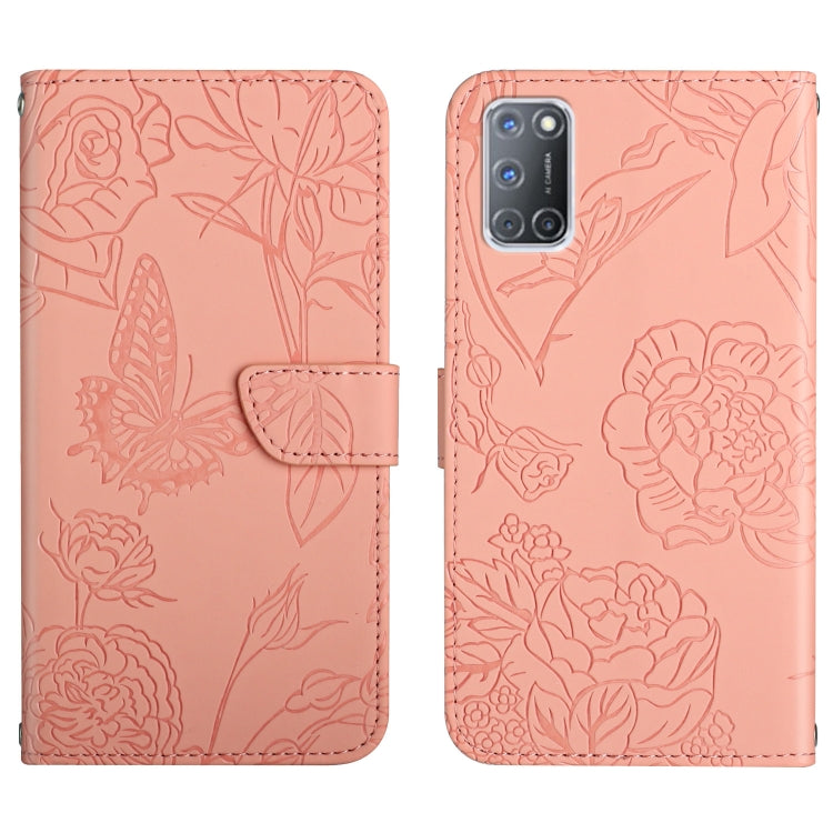 Skin Feel Butterfly Peony Embossed Leather Phone Case, For OPPO A52 / A72 / A92, For OPPO A53 4G, For OPPO A54 4G / A16, For OPPO A54 5G