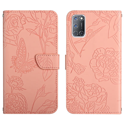 Skin Feel Butterfly Peony Embossed Leather Phone Case, For OPPO A52 / A72 / A92, For OPPO A53 4G, For OPPO A54 4G / A16, For OPPO A54 5G