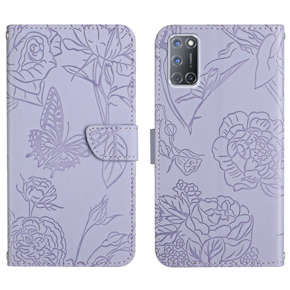 Skin Feel Butterfly Peony Embossed Leather Phone Case, For OPPO A52 / A72 / A92, For OPPO A53 4G, For OPPO A54 4G / A16, For OPPO A54 5G