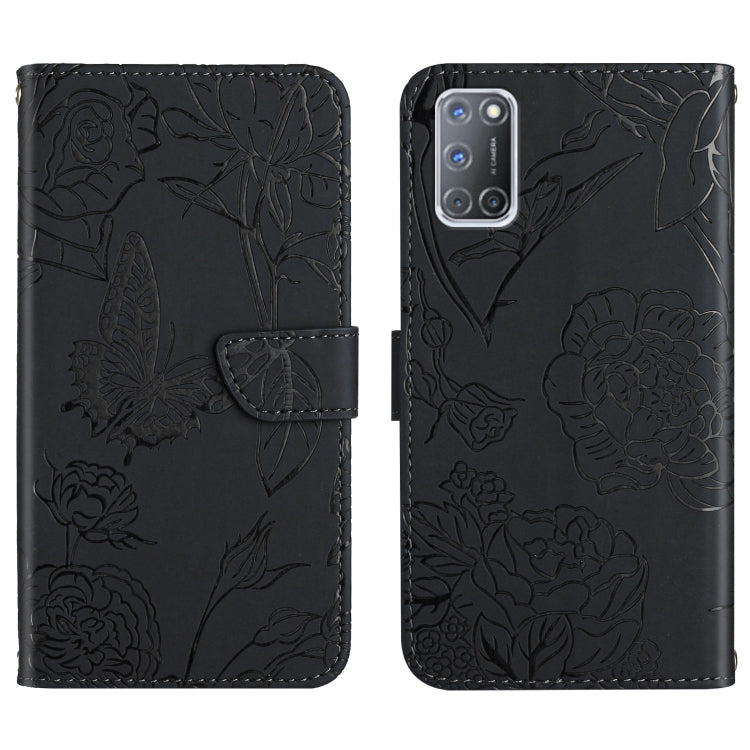 Skin Feel Butterfly Peony Embossed Leather Phone Case, For OPPO A52 / A72 / A92, For OPPO A53 4G, For OPPO A54 4G / A16, For OPPO A54 5G