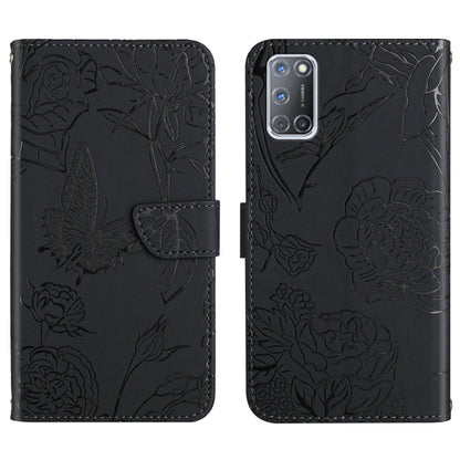 Skin Feel Butterfly Peony Embossed Leather Phone Case, For OPPO A52 / A72 / A92, For OPPO A53 4G, For OPPO A54 4G / A16, For OPPO A54 5G