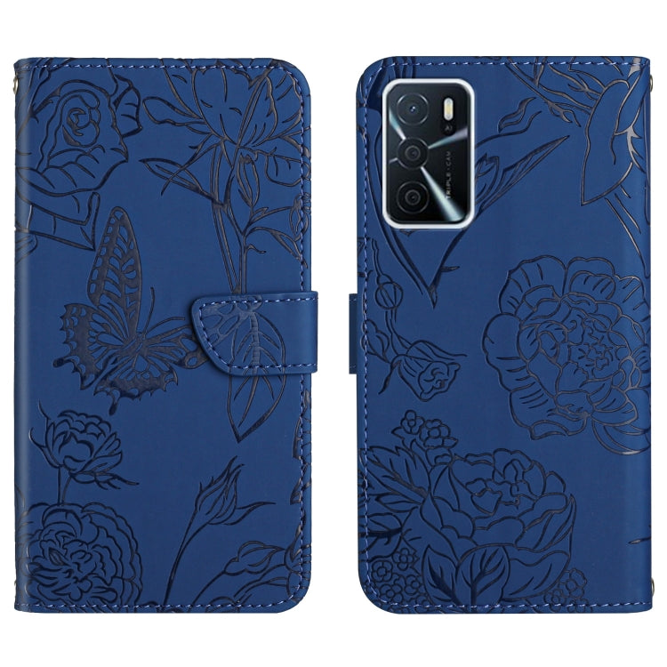 Skin Feel Butterfly Peony Embossed Leather Phone Case, For OPPO A52 / A72 / A92, For OPPO A53 4G, For OPPO A54 4G / A16, For OPPO A54 5G