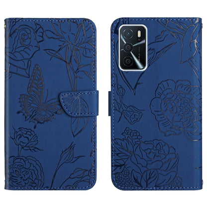Skin Feel Butterfly Peony Embossed Leather Phone Case, For OPPO A52 / A72 / A92, For OPPO A53 4G, For OPPO A54 4G / A16, For OPPO A54 5G