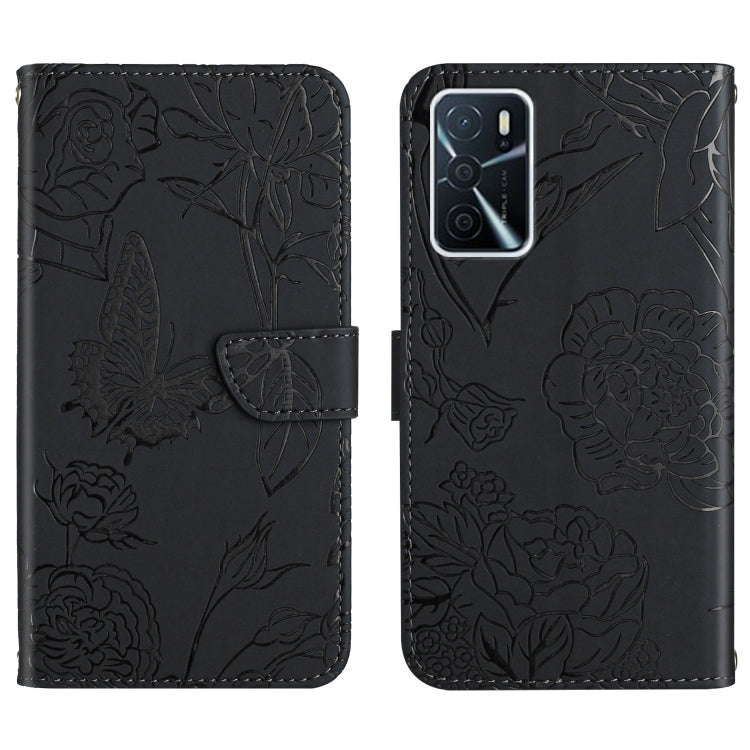 Skin Feel Butterfly Peony Embossed Leather Phone Case, For OPPO A52 / A72 / A92, For OPPO A53 4G, For OPPO A54 4G / A16, For OPPO A54 5G