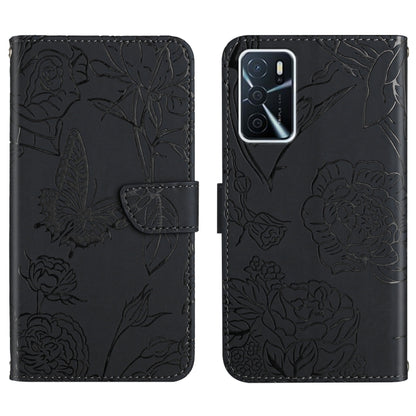 Skin Feel Butterfly Peony Embossed Leather Phone Case, For OPPO A52 / A72 / A92, For OPPO A53 4G, For OPPO A54 4G / A16, For OPPO A54 5G