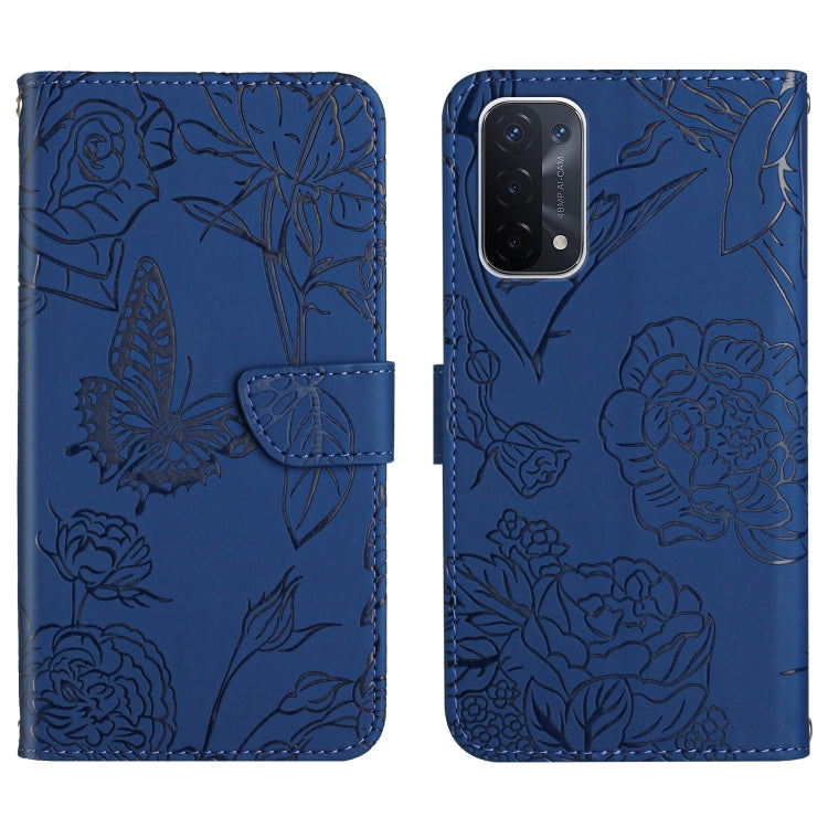 Skin Feel Butterfly Peony Embossed Leather Phone Case, For OPPO A52 / A72 / A92, For OPPO A53 4G, For OPPO A54 4G / A16, For OPPO A54 5G