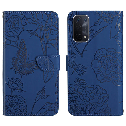 Skin Feel Butterfly Peony Embossed Leather Phone Case, For OPPO A52 / A72 / A92, For OPPO A53 4G, For OPPO A54 4G / A16, For OPPO A54 5G
