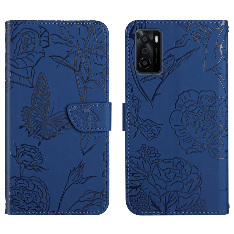 Skin Feel Butterfly Peony Embossed Leather Phone Case, For OPPO A55s, For OPPO A91, For OPPO A93s, For OPPO A94 4G