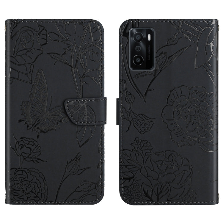 Skin Feel Butterfly Peony Embossed Leather Phone Case, For OPPO A55s, For OPPO A91, For OPPO A93s, For OPPO A94 4G