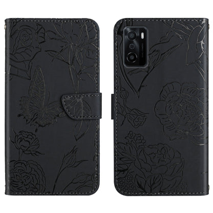Skin Feel Butterfly Peony Embossed Leather Phone Case, For OPPO A55s, For OPPO A91, For OPPO A93s, For OPPO A94 4G