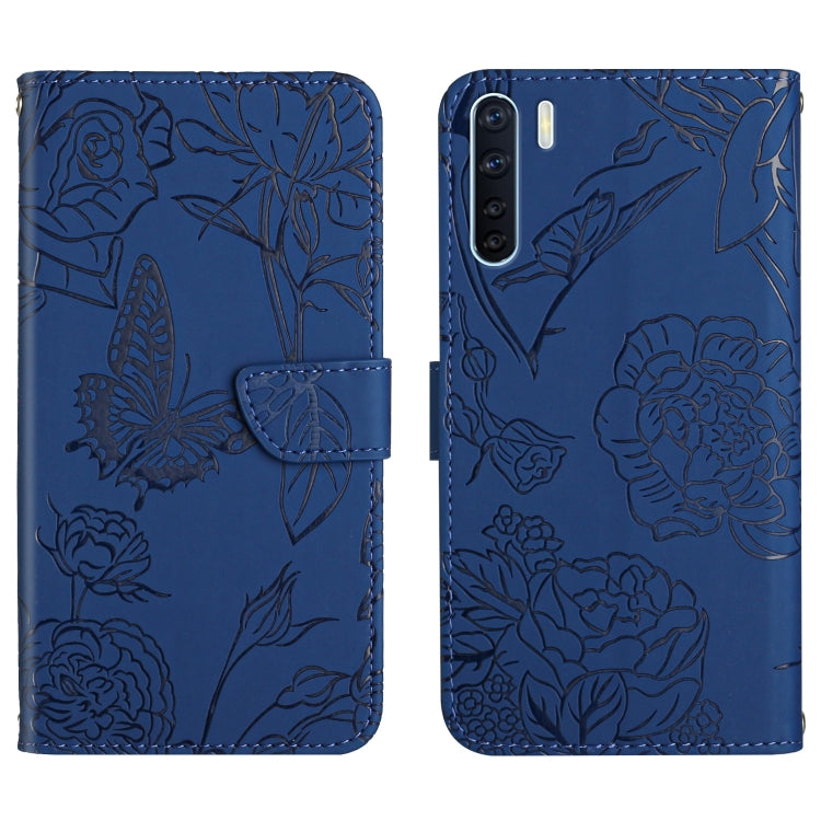 Skin Feel Butterfly Peony Embossed Leather Phone Case, For OPPO A55s, For OPPO A91, For OPPO A93s, For OPPO A94 4G