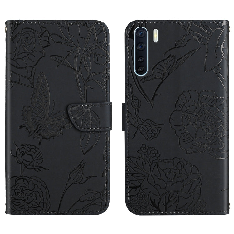 Skin Feel Butterfly Peony Embossed Leather Phone Case, For OPPO A55s, For OPPO A91, For OPPO A93s, For OPPO A94 4G