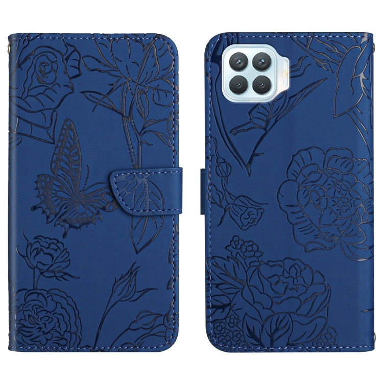 Skin Feel Butterfly Peony Embossed Leather Phone Case, For OPPO F17, For OPPO F17 Pro, For OPPO F19, For OPPO F19 Pro+