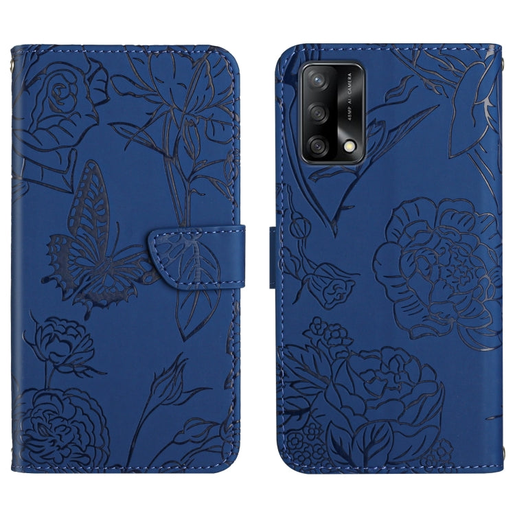 Skin Feel Butterfly Peony Embossed Leather Phone Case, For OPPO F17, For OPPO F17 Pro, For OPPO F19, For OPPO F19 Pro+