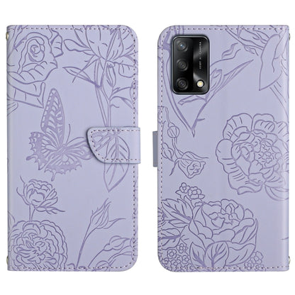 Skin Feel Butterfly Peony Embossed Leather Phone Case, For OPPO F17, For OPPO F17 Pro, For OPPO F19, For OPPO F19 Pro+