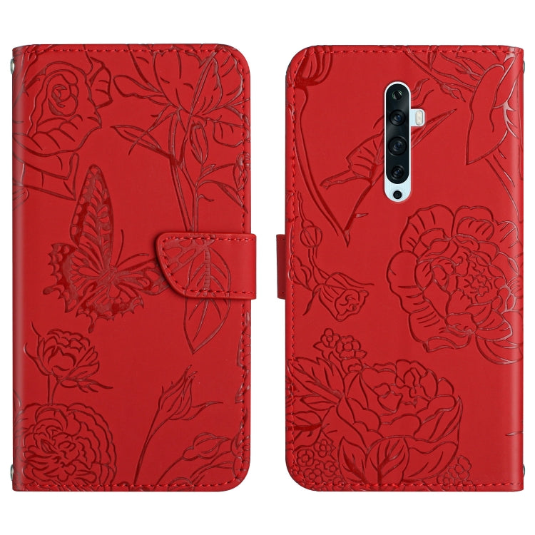 Skin Feel Butterfly Peony Embossed Leather Phone Case, For OPPO Reno2 Z / F, For OPPO Reno3 Pro, For OPPO Reno4 5G, For OPPO Reno4 Pro