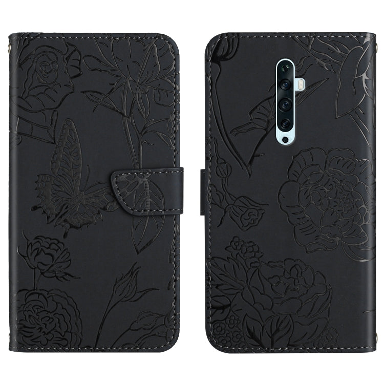 Skin Feel Butterfly Peony Embossed Leather Phone Case, For OPPO Reno2 Z / F, For OPPO Reno3 Pro, For OPPO Reno4 5G, For OPPO Reno4 Pro